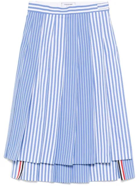 pleated striped midi skirt by THOM BROWNE