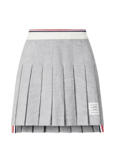 pleated tweed skirt by THOM BROWNE