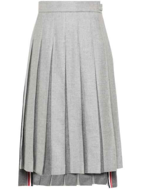 pleated wool midi skirt by THOM BROWNE