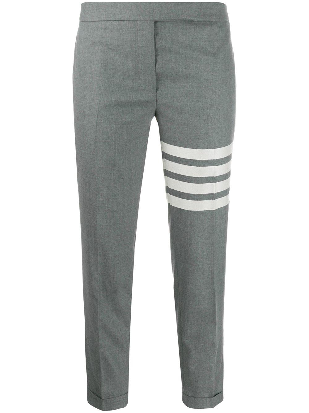 plus weave 4-Bar low rise skinny trousers by THOM BROWNE