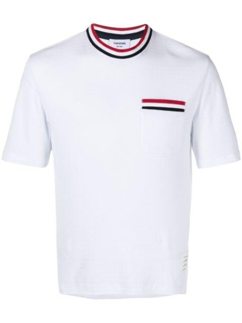 pointelle-knit cotton T-shirt by THOM BROWNE
