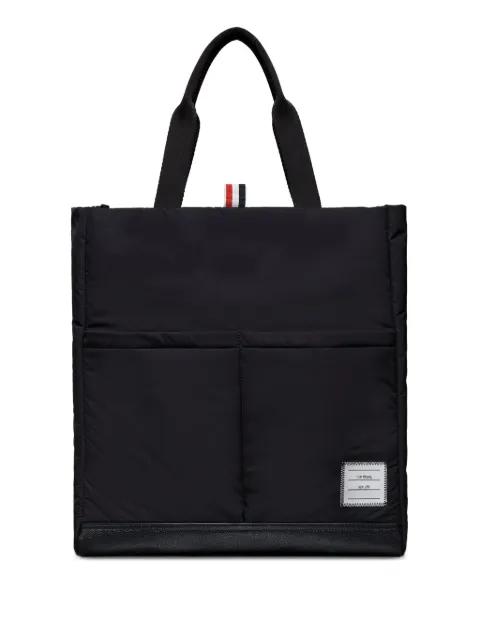 poly twill pocket tote bag by THOM BROWNE