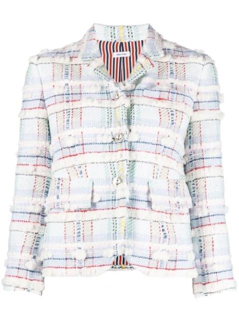 pouf tweed checked blazer by THOM BROWNE