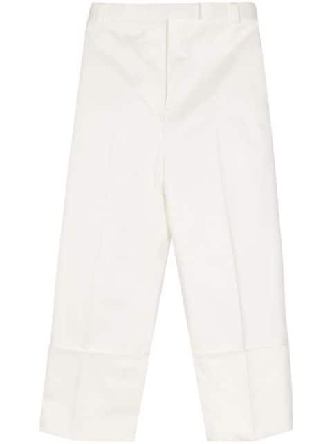 pressed-crease tapered trousers by THOM BROWNE