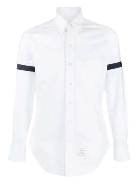 ribbon-detailed cotton shirt by THOM BROWNE