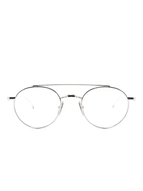 round-frame glasses by THOM BROWNE