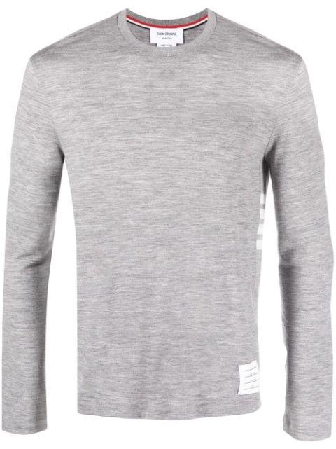 round-neck knit jumper by THOM BROWNE