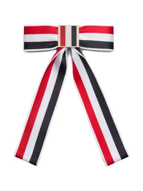 satin RWB bow barrette by THOM BROWNE