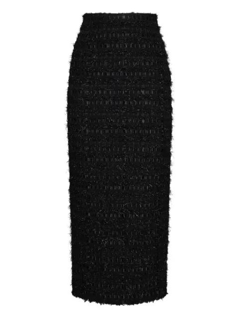 satin ribbon frayed skirt by THOM BROWNE