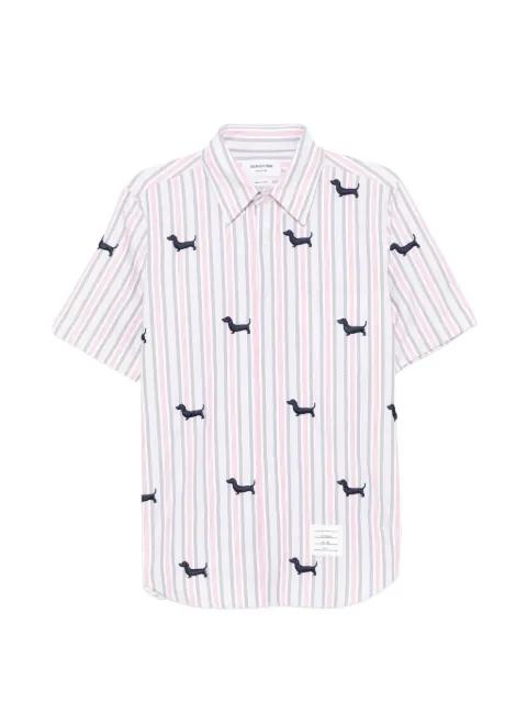 satin-stitch striped shirt by THOM BROWNE