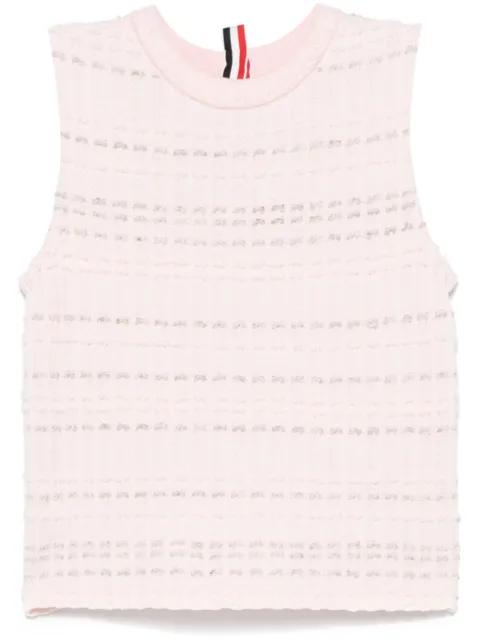 seersucker cotton vest by THOM BROWNE