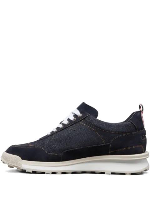 selvedge denim Tech Runner Alumni sneakers by THOM BROWNE
