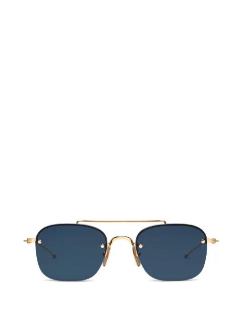semi-rimless pilot sunglasses by THOM BROWNE