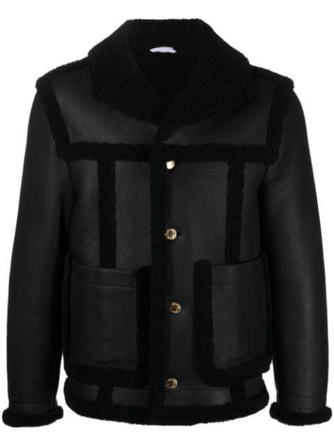 shearling-trim flight jacket by THOM BROWNE
