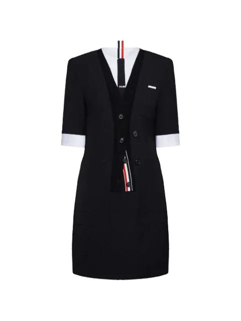 short-sleeve mini dress by THOM BROWNE