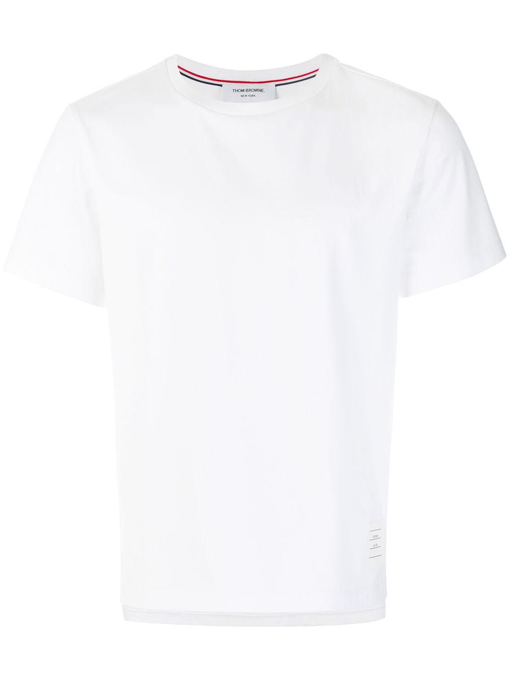 side-slit relaxed T-shirt by THOM BROWNE