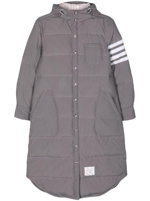 side-stripe-detail padded coat by THOM BROWNE