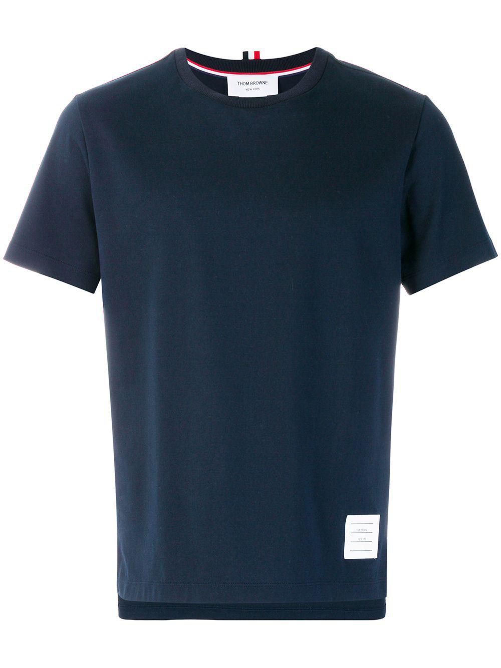 signature-stripe crew-neck T-shirt by THOM BROWNE
