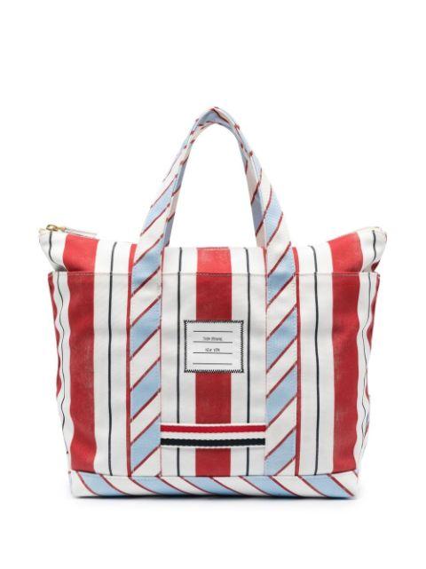signature stripe-pattern tote bag by THOM BROWNE