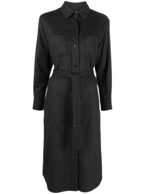 silk-blend midi shirt dress by THOM BROWNE