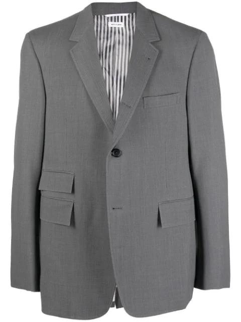 single-breasted wool blazer by THOM BROWNE