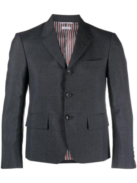 single-breasted wool blend blazer by THOM BROWNE