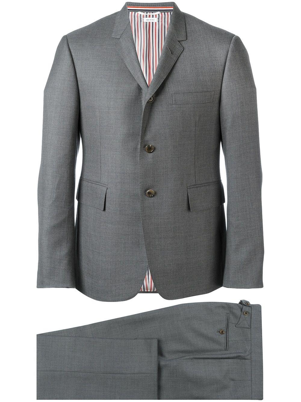 single-breasted wool suit by THOM BROWNE