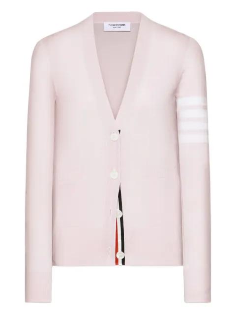 sleeve-detail V-neck cardigan by THOM BROWNE