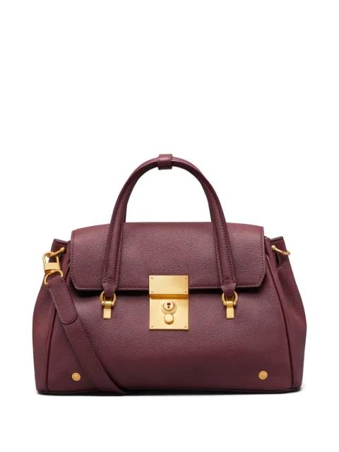 small Bolton pebbled leather tote bag by THOM BROWNE