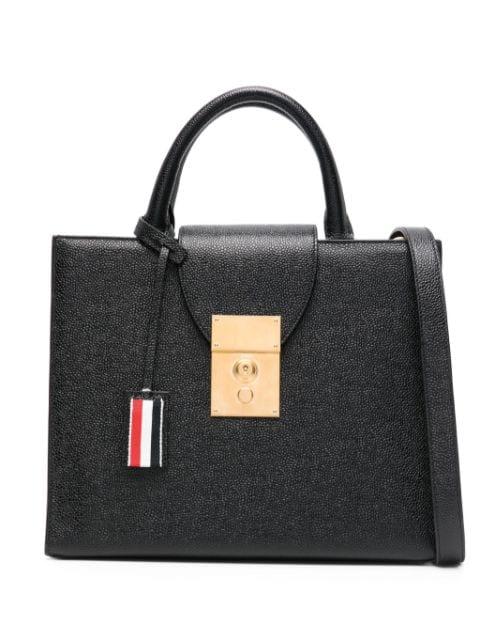 small Mr. Thom leather tote bag by THOM BROWNE