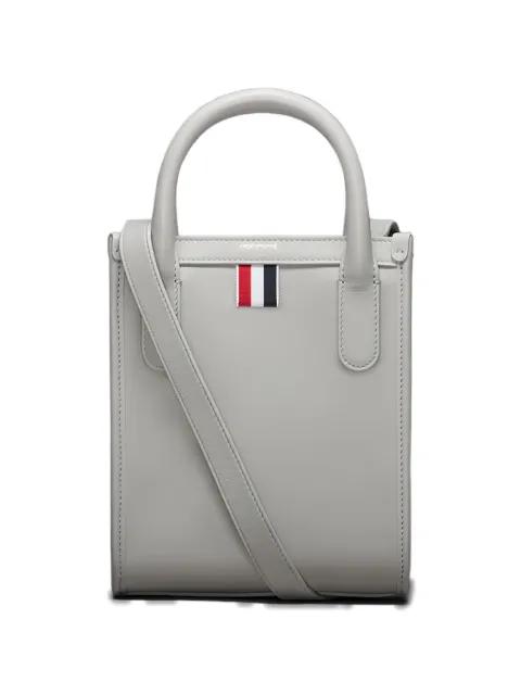 small Vertical logo-detail tote bag by THOM BROWNE