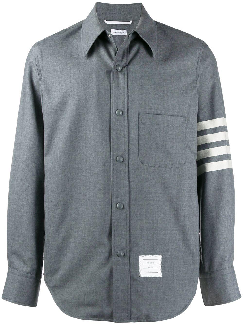 snap front shirt jacket by THOM BROWNE
