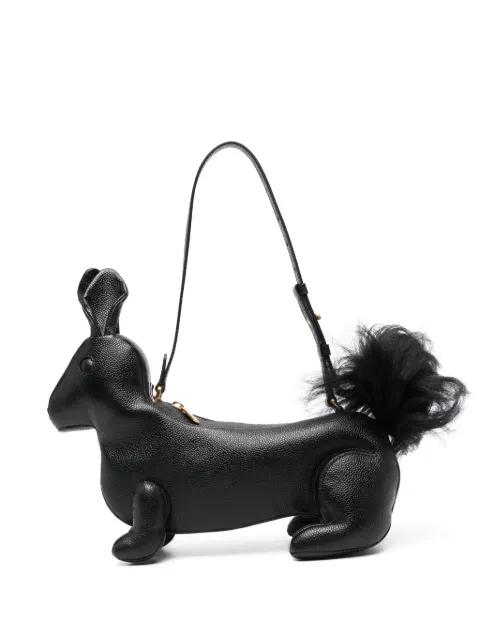 squirrel-motif leather shoulder bag by THOM BROWNE