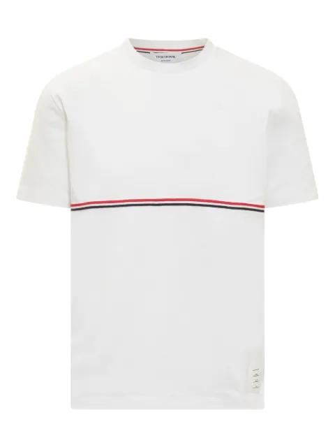 stripe-detail T-shirt by THOM BROWNE