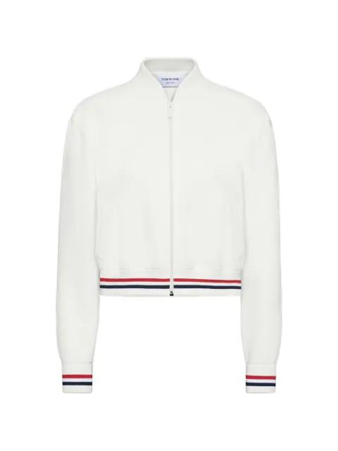 stripe-detail bomber jacket by THOM BROWNE
