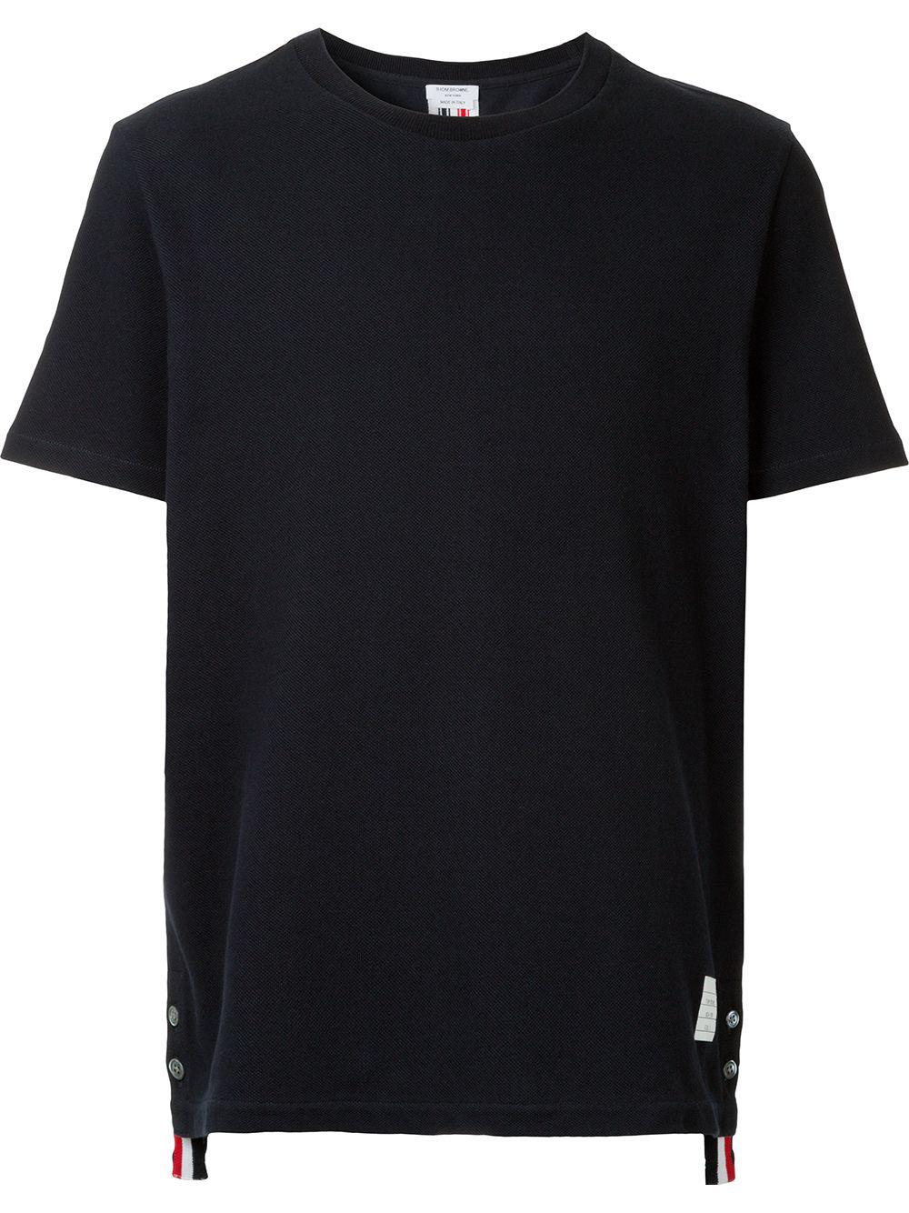 stripe-detail cotton T-shirt by THOM BROWNE