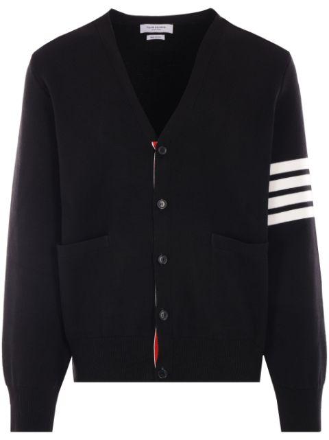 stripe-detail cotton cardigan by THOM BROWNE