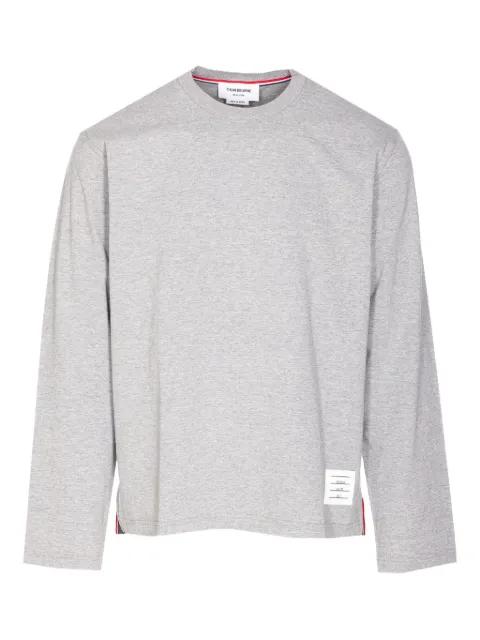 stripe-detail cotton sweater by THOM BROWNE