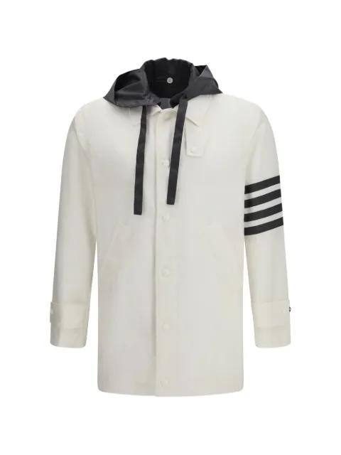 stripe-detail hoodied coat by THOM BROWNE