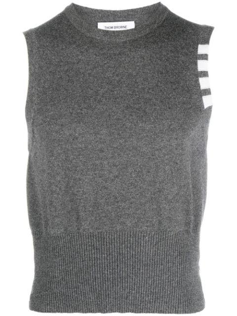 stripe-detail knit vest by THOM BROWNE