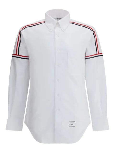 stripe-detail long-sleeve shirt by THOM BROWNE