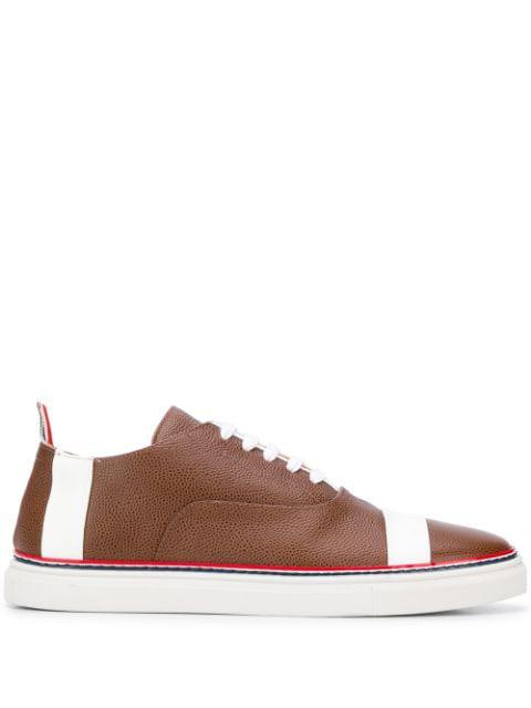 stripe detail low-top sneakers by THOM BROWNE