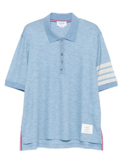 stripe-detail polo shirt by THOM BROWNE