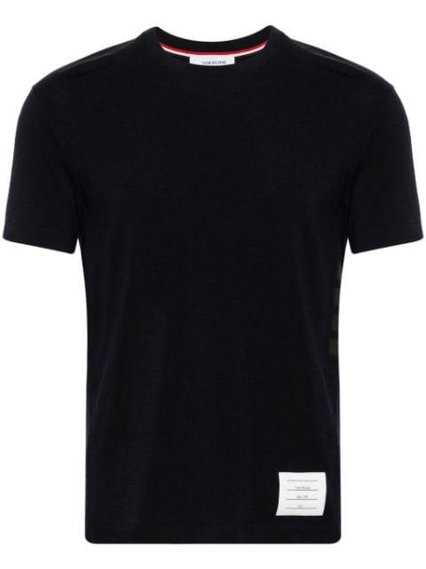 stripe-detailing wool T-shirt by THOM BROWNE