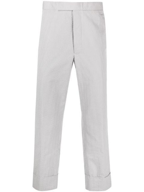 stripe-pattern tailored trousers by THOM BROWNE