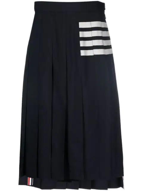 stripe-print pleated skirt by THOM BROWNE