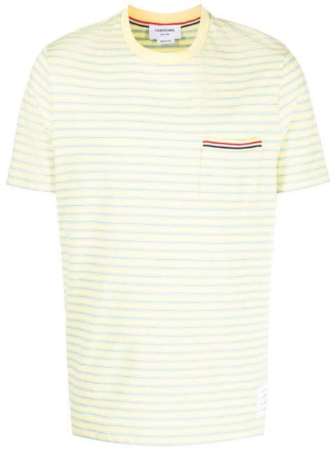 striped cotton T-shirt by THOM BROWNE