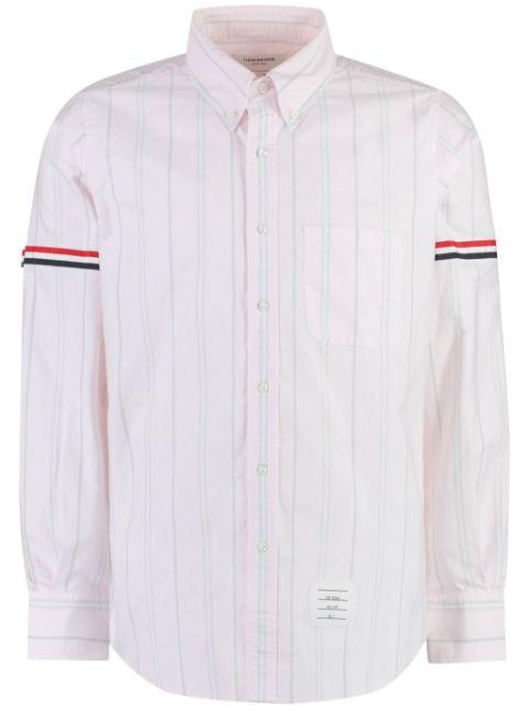 striped cotton shirt by THOM BROWNE