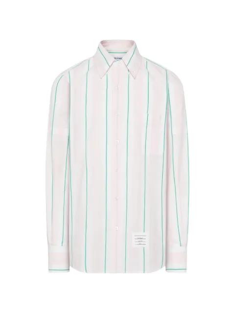 striped cotton shirt by THOM BROWNE