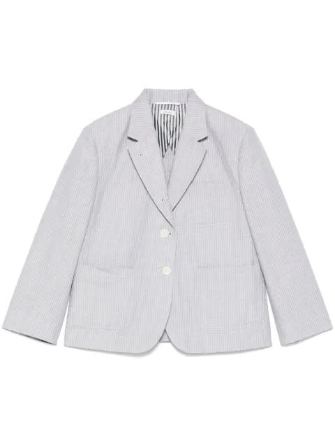 striped cropped blazer by THOM BROWNE